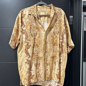 Tommy Bahama Beige and Brown Paisley Men's Shirt